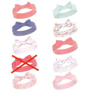 Hudson Baby Infant Girl Cotton Headbands 9 pack Cupcake 0-24M Bows NWT